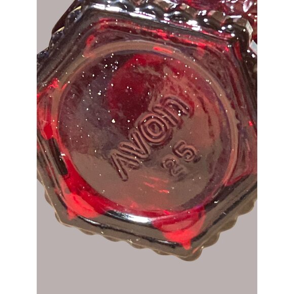 Avon Cape Cod Ruby Red Vintage Glass Cologne Bottles Set Of 2 Collectible Decora - Picture 7 of 8